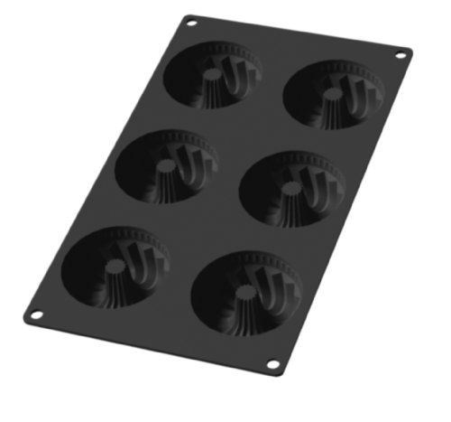 Moule mini savarin 6 cavités noir gourmet