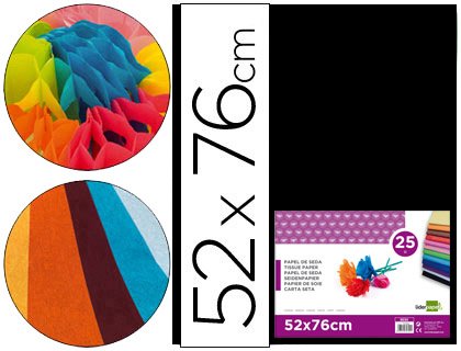 Papier soie liderpapel Noir 52 x 76 cm 18 GR - ...