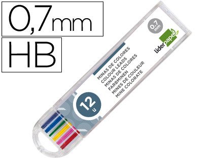 Liderpapel Etui de 12 mines 0.7mm couleur code EAN 8423473524026 