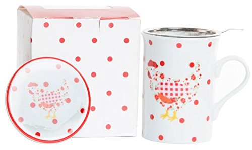 Mug à infusion Poule avec couvercle et filtre inox