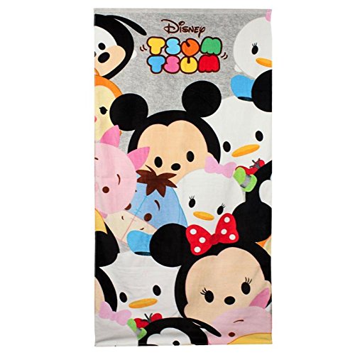 Tsum tsum serviette de plage, coton, blanc, 140...