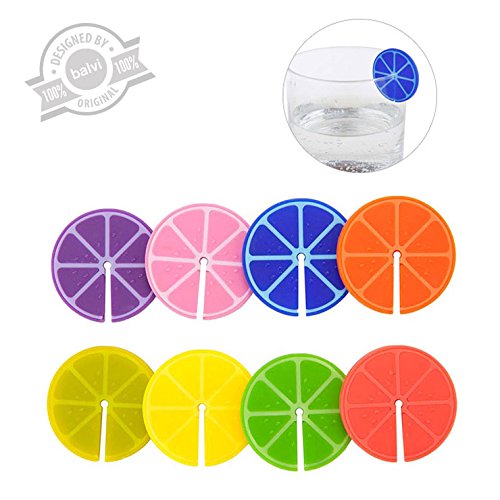 - marque-verres fruit party x8 couleurs assort