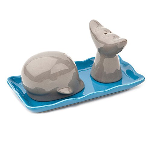 - set sel et poivre whale bleu céramique