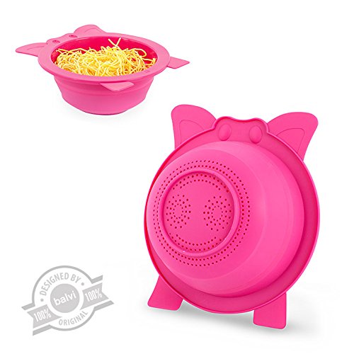 25403 passoire pliable cochon oink rose silicone