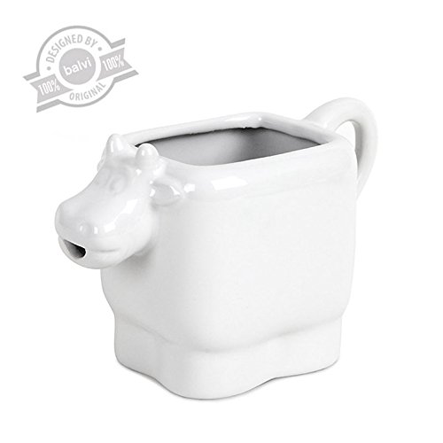 25874 pichet à lait vache meuh blanc céramique