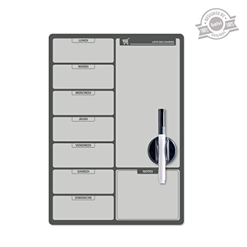 Balvi BALVI - Tableau magnétique Liste des Courses. Idéal pour la porte du frigo. Inclut un marquer et une éponge. Taille 42x30 cm. code EAN 8430306263687 
