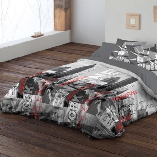 Housse de couette, drap et coussin motif new yo...