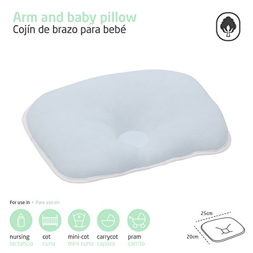 Coussin anti tête plate liso e bleu 25 x 20 cm