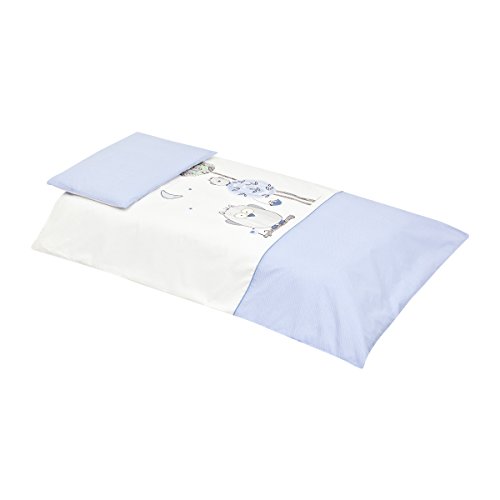 Jeu housse de couette + taie d'oreiller gufo bl...