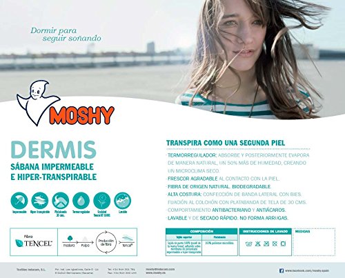 Moshy Dermis Protège matelas pour lit 90 x 190 cm.