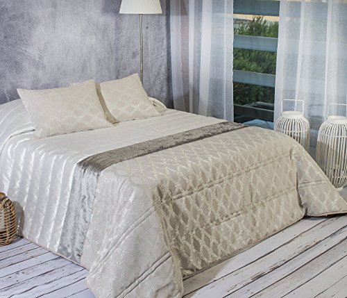 Coton Blanc Cascavel couvre-lit jacquard 2 Taies d'oreiller 60 x 40 cm 250 x 270 cm; 60 x 40 cm gris 8434362003270 Algodón Blanco Coton Blanc Cascavel couvre-lit jacquard 2 Taies d'oreiller 60 x 40 cm 250 x 270 cm; 60 x 40 cm gris 8434362003270 Algodón Blanco