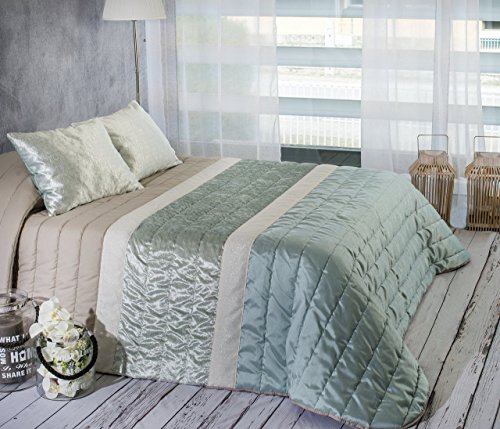 Coton Blanc Nani-Couvre-lit jacquard 2 Taies d'...