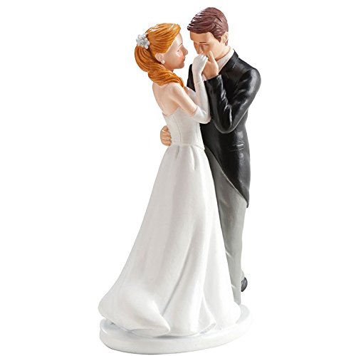 FIGURINE COUPLE MARIÉS BAISE MAIN 16 CM