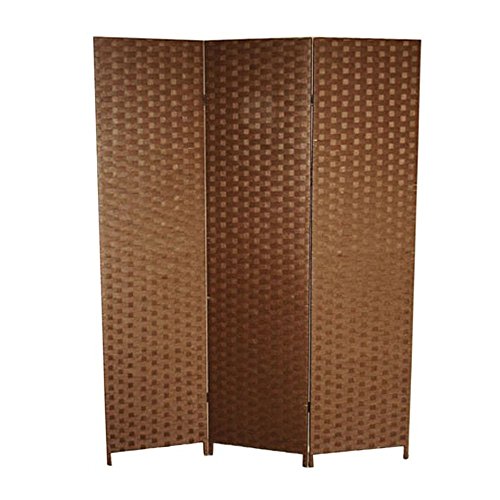 Paravent brun de papier tordue (135 x 180 cm) s...