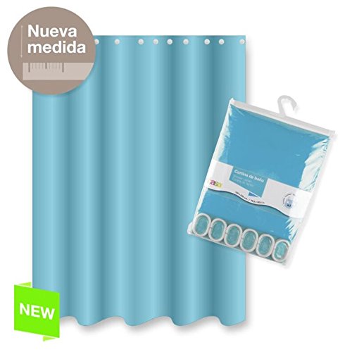 Rideaux de douche polyester bleu 180x200 Cm. 8435420905314 d'casa