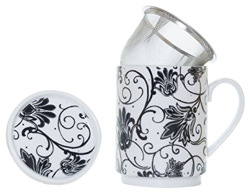 La Cija Paris Noir-Tisane en porcelaine avec fi...
