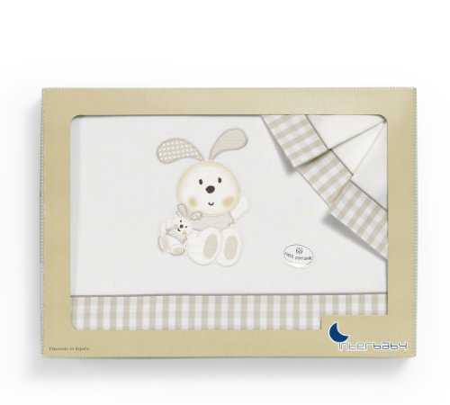 Parure pour poussette lapin spirale beige