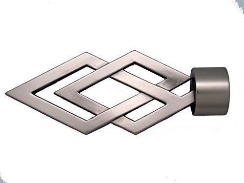 Terminal Double losange 28 mm Chrome satiné