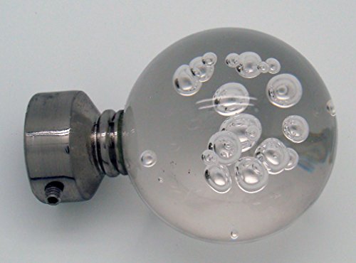 Terminal boule en verre 20 mm Chrome satiné