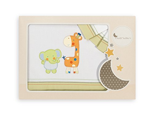 Parure pour berceau eléphant girafe pistache