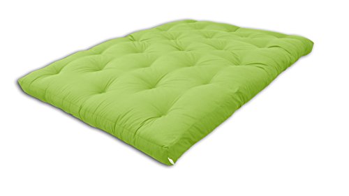 Futon Coton Verte Pomme, 140x200x13 cm.