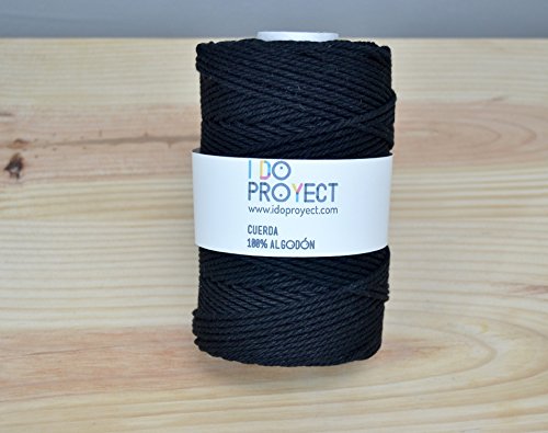 I DO PROYECT Corde de coton 1,5 mm-Bobine-Noir 8436557561695 (8436557561695)
