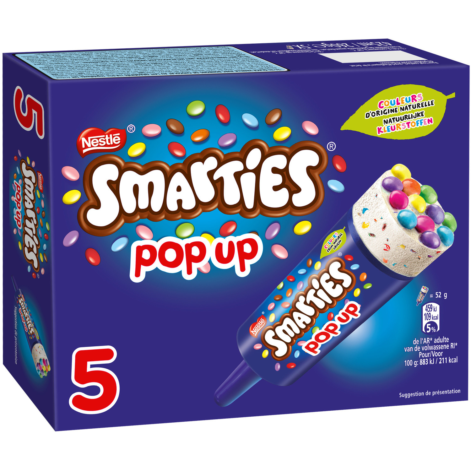 Glaces vanille bonbons chocolat lait SMARTIES P...