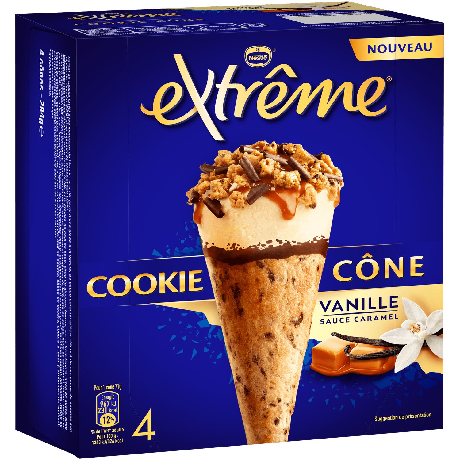 Glace Cône Cookie Vanille NESTLE