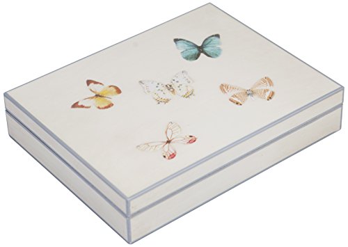 Fundashop Boîte à boutons de manchette en déco fleur de bois 19x14.5x4 cm hueso 8437013420464 (8437013420464)