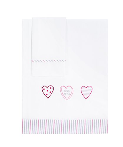 Petit Praia Juliette Parure de Lit Blanc/Rose/L...