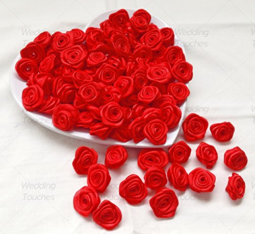 Rouge 25 mm Ruban Satin Rose Fleurs Décoratif C...