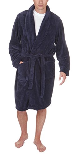 - robe de chambre - homme -  bleu - large