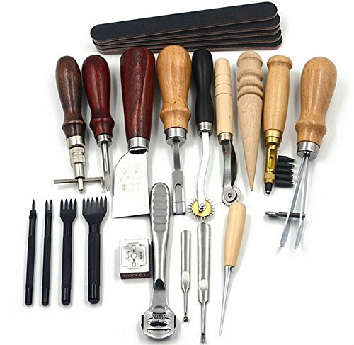 18pcs kit outils cuir diy outillage poinçon art...