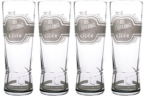 4 x Carling Britannique Lunettes de cidre Verre à bière (4) 8438584731850 Carling