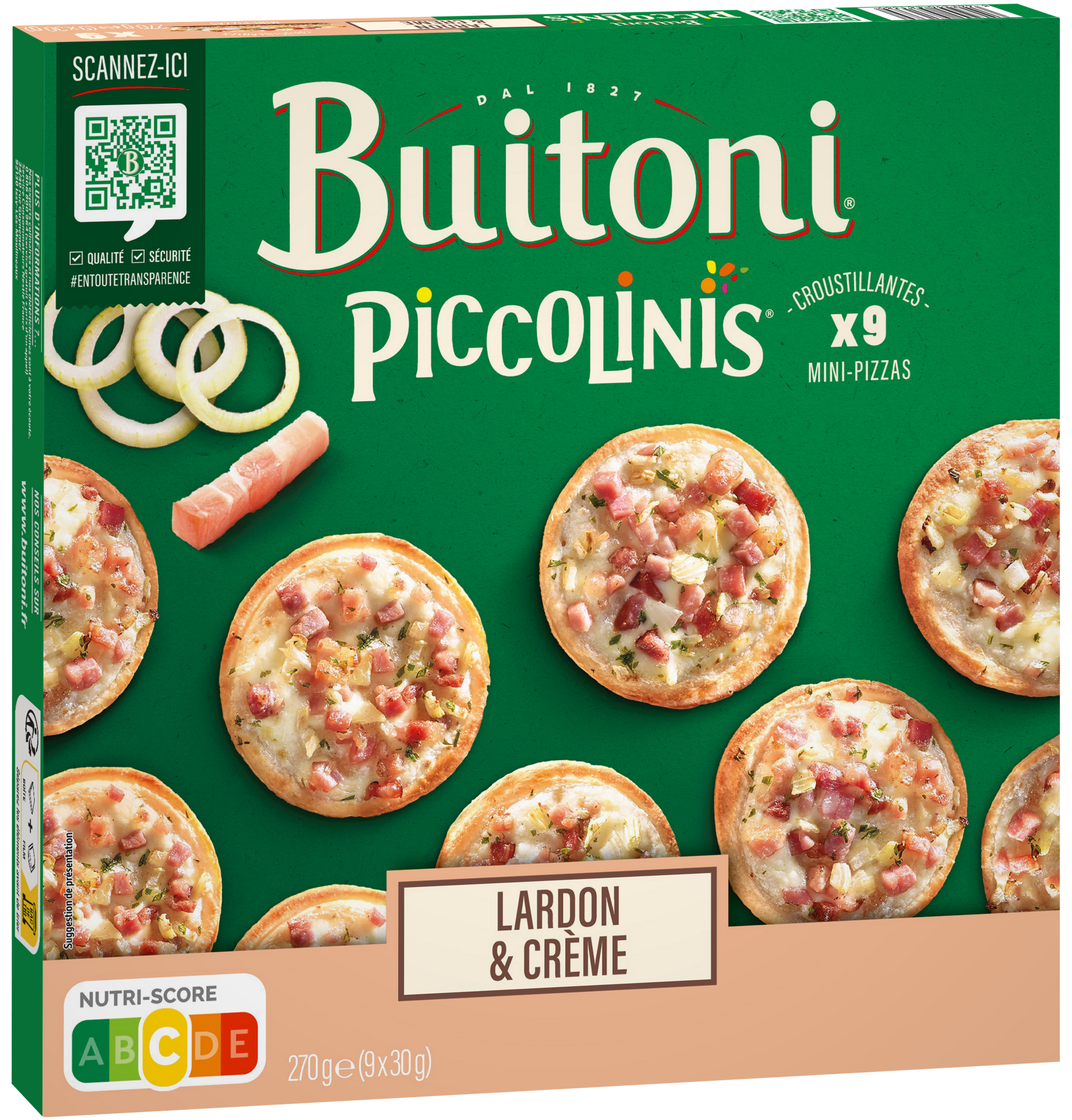9 Piccolinis surgelés Lardon & crème