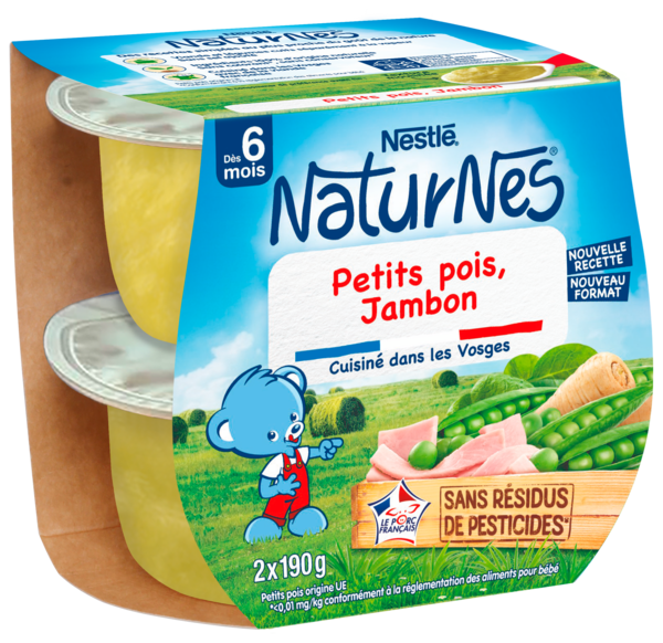 NESTLÉ NATURNES PETITS POIS JAMBON
 code EAN 8445291082663 