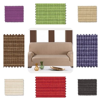 TEXTURAS HOME Texturas Rustika Assortiment de 3 housses élastiques de canapé 3+1+1 gris code EAN 8450012310956 