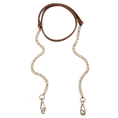 KING DO WAY 114cm anse de sac à main bandoulière avec chaînes or lanière bretelle sangle de rechange diy bricolage accessoires handle handbag café foncé code EAN 8484273577575 