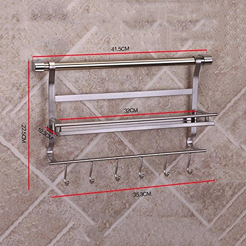 Etagères Cuisine étagères 304 en acier inoxydable mur Landing multifonction Double Layer Assaisonnement Bouteilles de stockage d'huile code EAN 8506096537908 