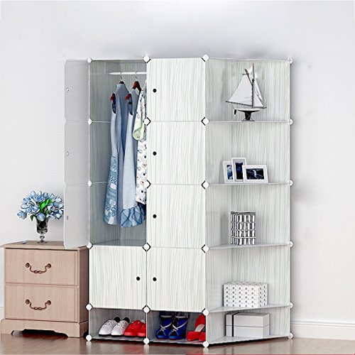 Lewie-Wardrobe Chambre ensemble garde-robe simple et moderne garde-robe combinaison de résine tissu de pliage de stockage bande dessinée adulte garde-robe de l'enfant 8507422582203 (8507422582203)