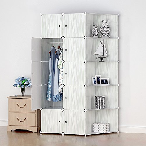 Lewie-Wardrobe Chambre ensemble garde-robe simple et moderne garde-robe combinaison de résine tissu de pliage de stockage bande dessinée adulte garde-robe de l'enfant 8507422582210 (8507422582210)