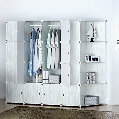 Lewie-Wardrobe Chambre ensemble garde-robe simple et moderne garde-robe combinaison de résine tissu de pliage de stockage bande dessinée adulte garde-robe de l'enfant 8507422582241 (8507422582241)