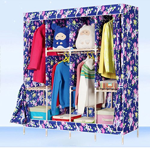 Lewie-Wardrobe combinaison de placard en bois de garde-robe en tissu de bois de maison pliage armoire de tissu enfants ( MODÈLE : D ) 8507422582326 (8507422582326)