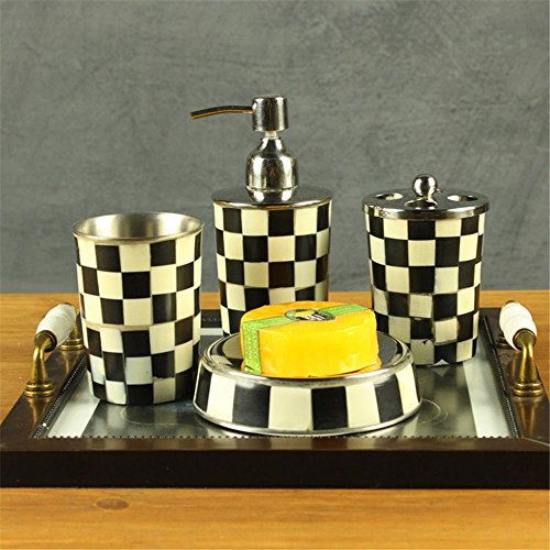 Bathroom set Style européen noir et blanc quadrillé baignade nécessités, décoration de table, ensemble de salle de bains salle de bains de lavage code EAN 8541656994883 