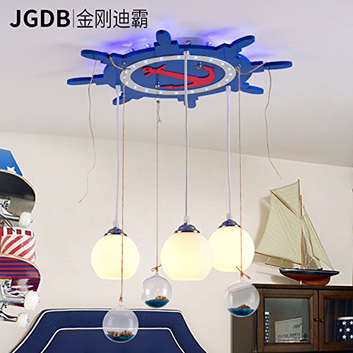 Ceiling lamp Lbcvh Lbcvh Chambre enfants cartoon LED, lampes et éclairage de la salle de jeu pour les garçons cartoon LED Luminaires Lampes Méditerranée la personnalité créative le Bateau Pirate L60*w58*h20cm murano code EAN 8588321695102 