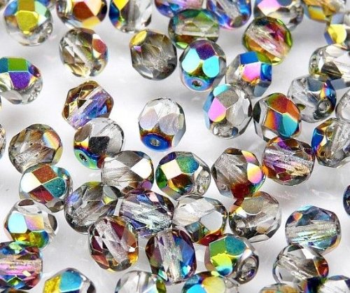 50 pcs Tchèque facettes perles de verre, Fire-P...