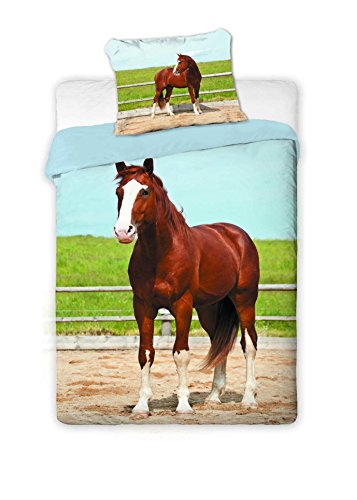 Cheval Parure De Lit Cheval Chevaux - Housse De Couette Lit 1 Personne 100% Coton code EAN 8592753004616 