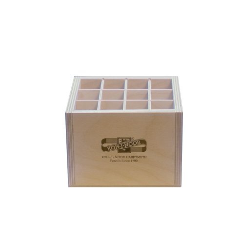 Boîte de rangement carrée en bois pour crayons,...