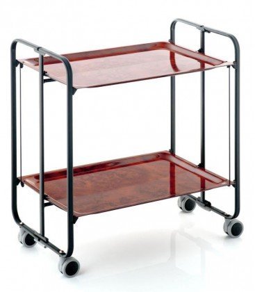 Table Roulante Pliante Couleur Loupe d'Orme et ...