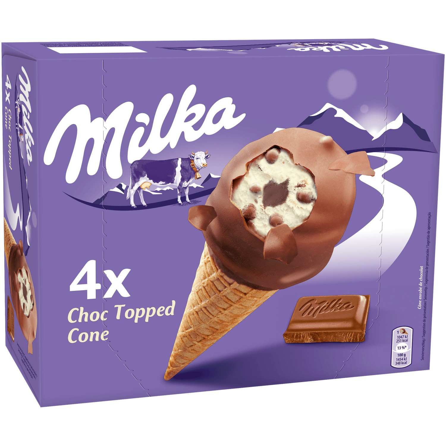 Glace cône ball top chocolat MILKA